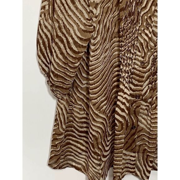 Multiples Women's Brown Animal Print Pullover Tunic Blouse Top Plus Size 1X - Picture 7 of 8